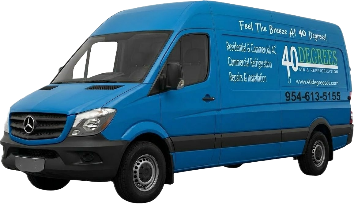 40 Degrees Air and Refrigeration service van in South Florida